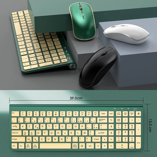 Alt view image 6 of 7 - JOYACCESS Wireless Keyboard and Mouse Combo,2.4G Ergonomic Typewriter Keyboard with Type-C Receiver and Adjustable Tilt for Computer, Windows,Desktop, PC, Laptop-Cangling Green