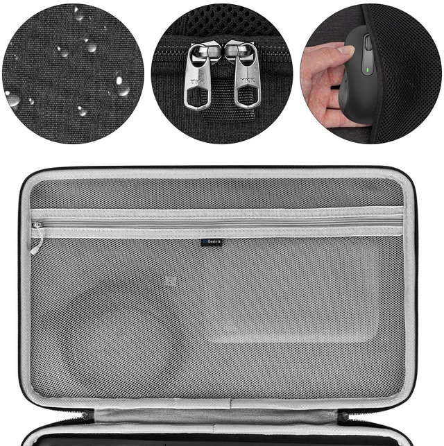 Alt view image 2 of 6 - Geekria Hard Shell Travel Carrying Keyboard Case, Compatible with Logitech Wave Keys MK670 Combo/Wave Keys Wireless Ergonomic Keyboard (Dark Grey)