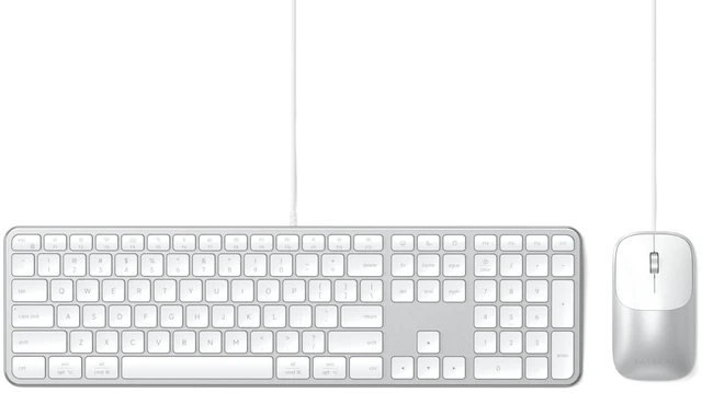 Main image of Satechi Slim CLX3 Wired Keyboard & Mouse Combo, USB-C, Silver | Cross-platform compatibility, built for desktop workstations