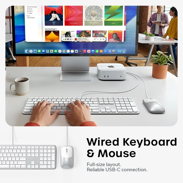 Alt view image 2 of 6 - Satechi Slim CLX3 Wired Keyboard & Mouse Combo, USB-C, Silver | Cross-platform compatibility, built for desktop workstations