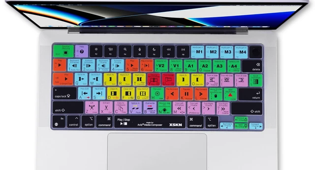 Alt view image 2 of 7 - XSKN Avid Media Composer Shortcut US Version Keyboard Cover Skin for 2026-2021 MacBook Pro 14 16 inch MacBook Air 13 15 inch with M5/M4/M3/M2/M1 and MacBook Neo