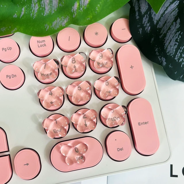 Alt view image 5 of 7 - Transparent Glass Nail Keyboard Cover 80 Raised Keyboard Stickers, Nail-Safe Bubble-Free Typing, Clear PC/Laptop/Desktop/Calculator Key Covers (Butterfly)