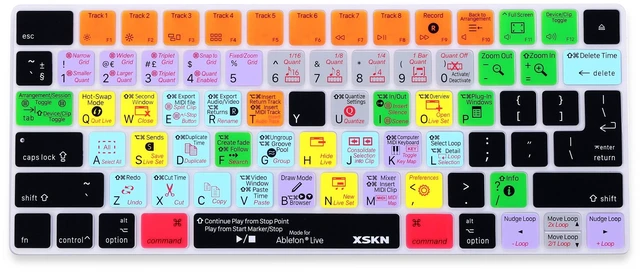Main image of XSKN for Magic Keyboard Shortcut Ableton Live Keyboard Cover, Durable Ableton Hotkeys Silicone Keyboard Skin for Apple Magic Keyboard A1644 (MLA22LL/A, MLA22B/A)