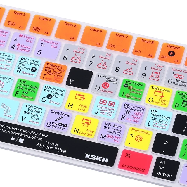 Alt view image 6 of 7 - XSKN for Magic Keyboard Shortcut Ableton Live Keyboard Cover, Durable Ableton Hotkeys Silicone Keyboard Skin for Apple Magic Keyboard A1644 (MLA22LL/A, MLA22B/A)