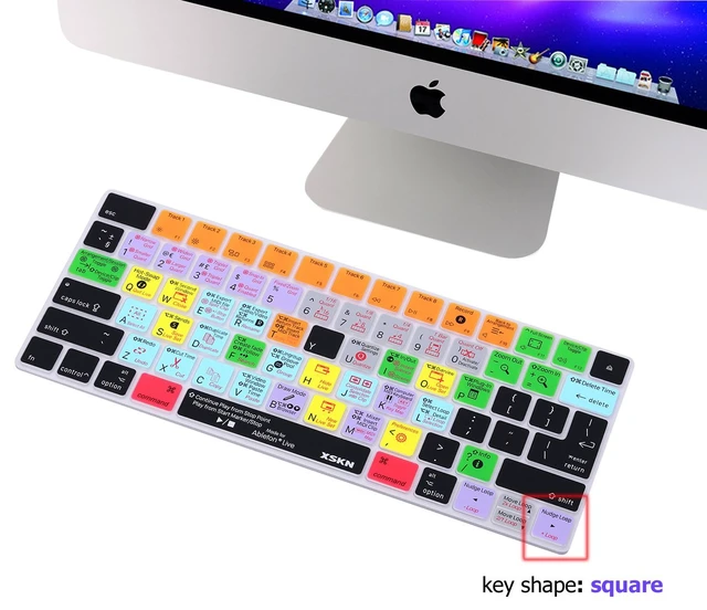 Alt view image 3 of 7 - XSKN for Magic Keyboard Shortcut Ableton Live Keyboard Cover, Durable Ableton Hotkeys Silicone Keyboard Skin for Apple Magic Keyboard A1644 (MLA22LL/A, MLA22B/A)