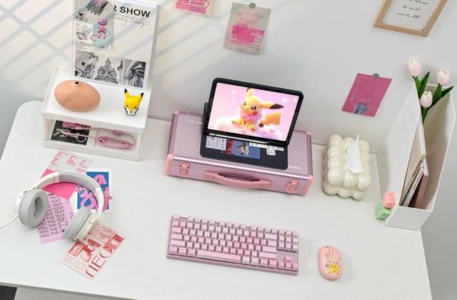 Alt view image 6 of 6 - Xtrfy Cherry MX 8.2 TKL Wireless XAGA, Tenkeyless Mechanical Gaming Keyboard, Bluetooth, 2.4 GHz & Wired Mode, Double-Shot PBT Keycaps, MX2A RED Switches, Pink
