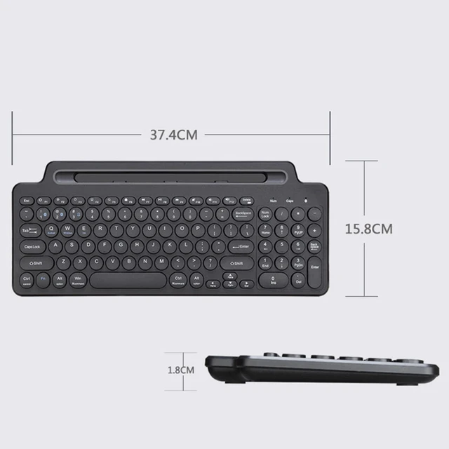Alt view image 7 of 7 - Denash Wireless BT Keyboard, 2.4GHz Ultra Slim Desktop Keyboard with Touchpad for Tablet PC Mobile Phone Laptop Notebook (with Touchpad)