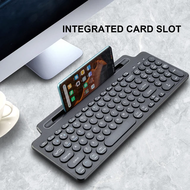 Alt view image 6 of 7 - Denash Wireless BT Keyboard, 2.4GHz Ultra Slim Desktop Keyboard with Touchpad for Tablet PC Mobile Phone Laptop Notebook (with Touchpad)
