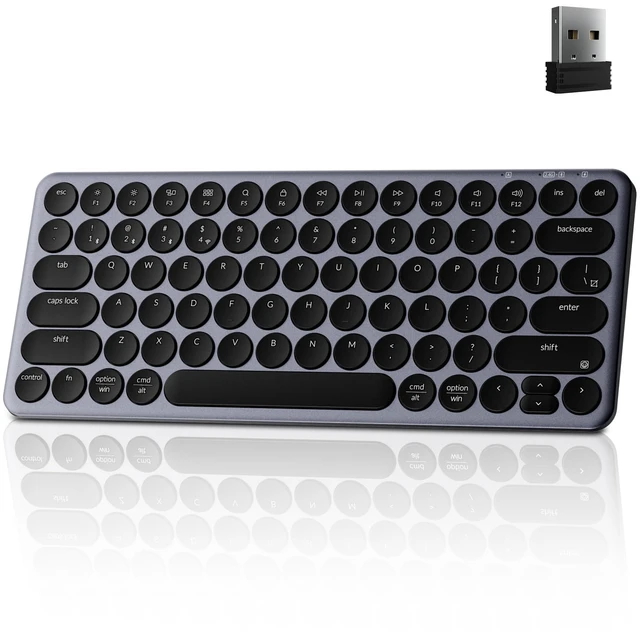 Main image of Keychron B3 Pro Ultra-Slim Portable Silent Bluetooth Keyboard, Space Gray | Silent scissor keys with Bluetooth, 2.4 GHz and USB-C in a lightweight 410 g design for Mac, Windows and Linux.