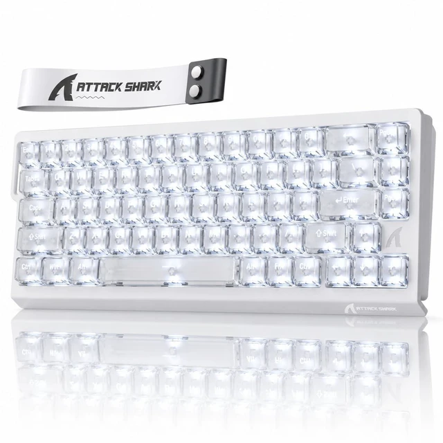 Main image of SHARK X68 HE 8K Rapid Trigger Mechanical Gaming Keyboard, Ice Ninja | 0.01mm RT Accuracy, 0.125ms Latency, 60% TKL, Adjustable Actuation, Snap Tap, RGB Lighting Magnetic Wired Keyboard for PC/Mac