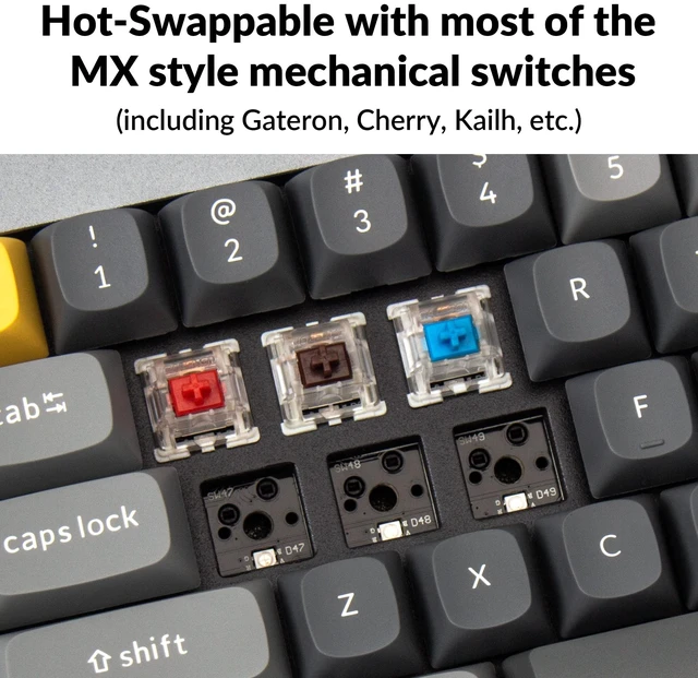 Alt view image 2 of 7 - Keychron Q7 Wired Custom Mechanical Keyboard, 70% Layout QMK/VIA Programmable Macro with Hot-swappable Gateron G Pro Red Switch Double Gasket Compatible with Mac Windows Linux (Grey)