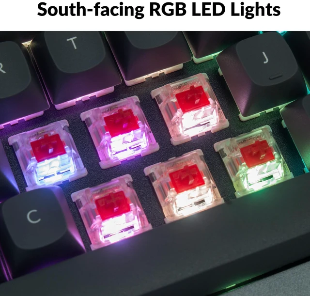 Alt view image 6 of 7 - Keychron Q7 Wired Custom Mechanical Keyboard, 70% Layout QMK/VIA Programmable Macro with Hot-swappable Gateron G Pro Red Switch Double Gasket Compatible with Mac Windows Linux (Grey)