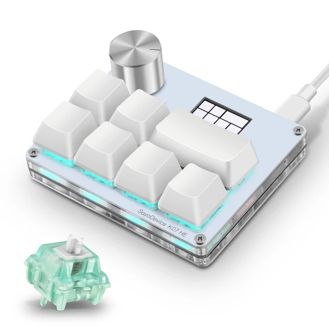 Alt view image 2 of 7 - K07 HE Rapid Trigger Gaming Keyboard With Hall Magnetic Linear Switches | Support RT and DKS Keypad For OSU Geometry Dash Rhythm Game Macro Keypad with Screen and Knob DIY Customizable Programmable
