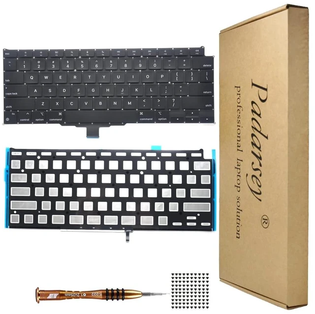 Main image of Pardarsey Replacement Backlight Backlit Keyboard Compatible with MacBook Air Retina 13" M1 A2337 Late 2020 Year US Layout+Keyboard Screws+Screwdriver