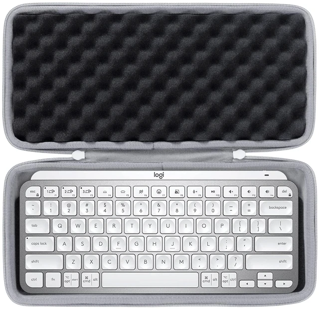 Main image of co2CREA Hard Case for MX Keys Mini Keyboard, Pale Grey | Compatible with Advanced Wireless Illuminated Keyboard, Shockproof Protective Travel Bag, EVA Carrying Box