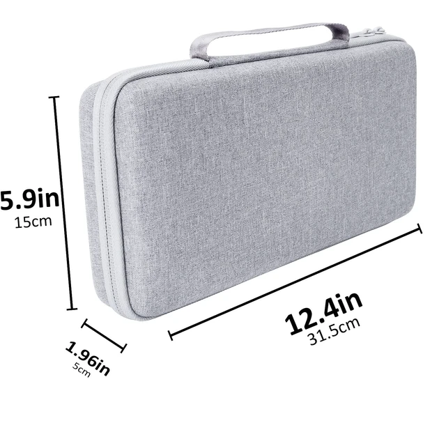 Alt view image 5 of 7 - co2CREA Hard Case for MX Keys Mini Keyboard, Pale Grey | Compatible with Advanced Wireless Illuminated Keyboard, Shockproof Protective Travel Bag, EVA Carrying Box
