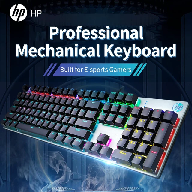 Alt view image 2 of 7 - HP GK400F Gaming Keyboard, Mechanical Brown Switch, Full Size 104 Keys Wired Keyboard, Anti-Ghosting, 20 LED Backlight Modes, Ergonomic USB Keyboard for Windows, ABS Double Shot Keycaps, Black