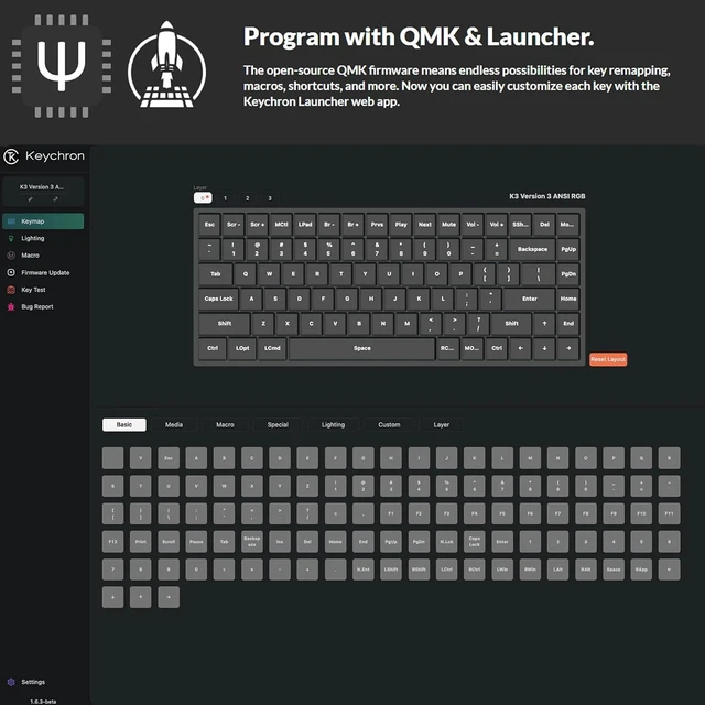 Alt view image 4 of 7 - Keychron K3 QMK Ultra-Slim Wireless Mechanical Keyboard Version 3, 75% Layout Hot Swappable Banana Switch, RGB Backlight Rechargeable Wired Bluetooth Professional Office Keyboard for Mac/Windows