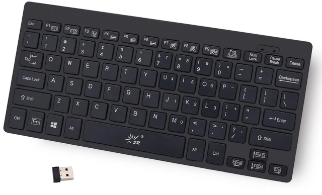 Main image of SR Mini Keyboard 2.4G Wireless Thin Light 78 Keys USB Multimedia Small for Pc Computer Laptop (Black)