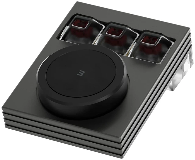 Main image of NLOFIN Macro Programmable Keypad,Mini 3-Key OSU Programmable Keyboard | Copy Paste Keyboard,with Knob,Type-C Interface Compatible,Macro Mechanical KeyboardSupport for Win and Mac Systems (Gray)