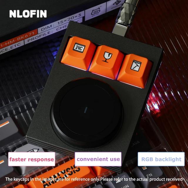 Alt view image 4 of 7 - NLOFIN Macro Programmable Keypad,Mini 3-Key OSU Programmable Keyboard | Copy Paste Keyboard,with Knob,Type-C Interface Compatible,Macro Mechanical KeyboardSupport for Win and Mac Systems (Gray)