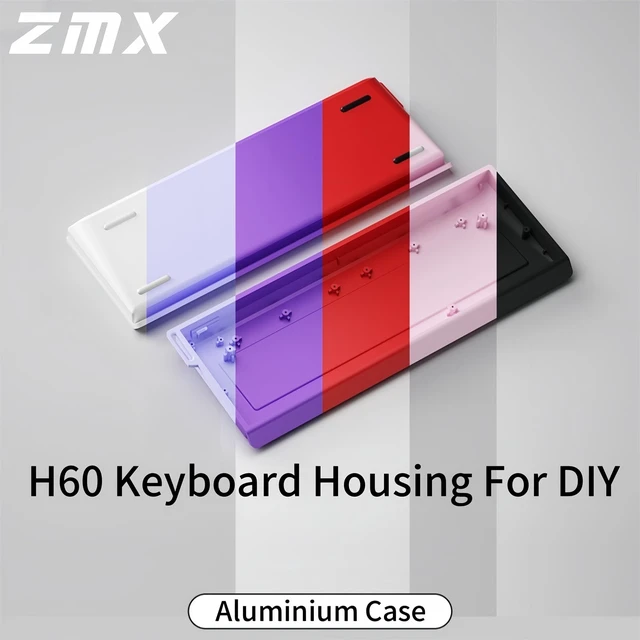 Alt view image 2 of 6 - ZMX H60 Aluminum Keyboard Case,60% Customized Mechanical Gaming Keyboard Housing Compatible with Woot60HE/MADLIONS MAD 60 HE 61Keys Compact Barebones Keyboards DIY (Pink)