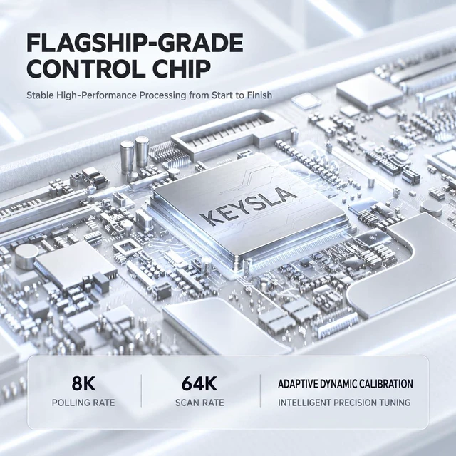 Alt view image 4 of 7 - Keysla WIN68 Wired Hall Effect Gaming Keyboard, 8000Hz Rapid Trigger, White | Rapid Trigger Wired Magnetic Switch Hot-Swappable, 8000HZ Polling, RGB PBT Keycaps, Web Driver for PC Mac Esport Gamer