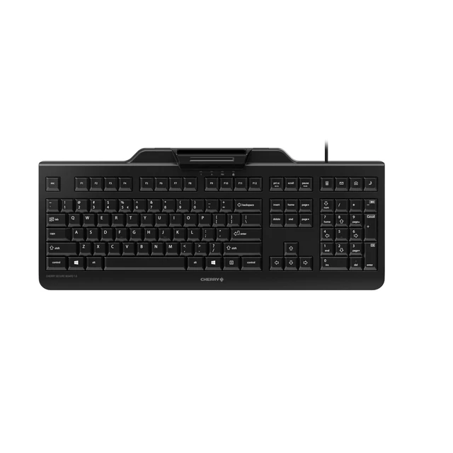 Main image of Cherry Secure Board 1.0 - USB Keyboard Smart Card Reader - Wired - GS Approval - QWERTY Security Keyboard Black