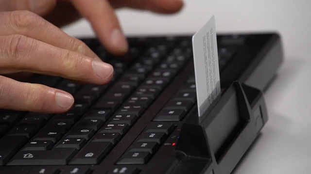 Alt view image 3 of 7 - Cherry Secure Board 1.0 - USB Keyboard Smart Card Reader - Wired - GS Approval - QWERTY Security Keyboard Black