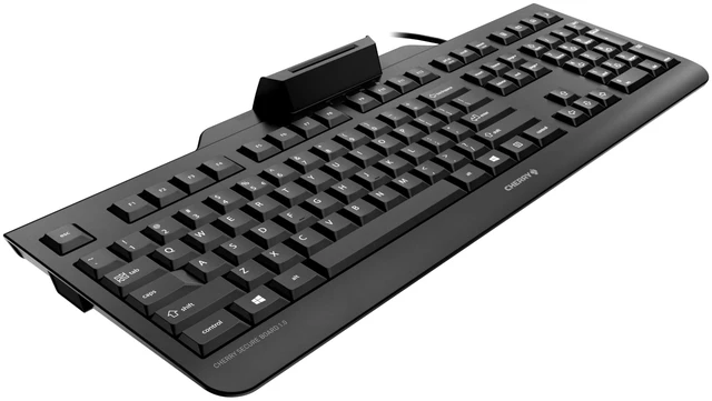 Alt view image 2 of 7 - Cherry Secure Board 1.0 - USB Keyboard Smart Card Reader - Wired - GS Approval - QWERTY Security Keyboard Black