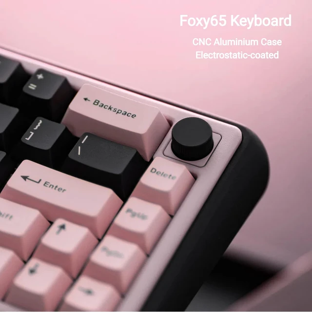 Alt view image 2 of 7 - OOCTPK Chilkey Foxy65 Mechanical Keyboard with Knob, Gasket Mount 65% Aluminum Wireless Mechanical Keyboard, BT5.0/2.4GHz/USB-C, Hot Swappable, RGB Backlit Computer Custom Key Board for PC