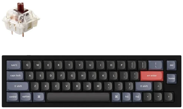 Main image of Keychron Q9 52-Key 40% Layout Enthusiast Mechanical Keyboard (Wired) QMK/Launcher Programmable Layers for Mac/Windows, Hot-Swappable Gateron G Pro Brown Switches, Aluminum Body, RGB, Black
