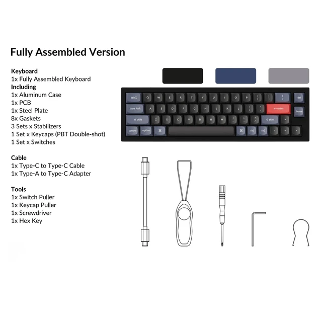 Alt view image 7 of 7 - Keychron Q9 52-Key 40% Layout Enthusiast Mechanical Keyboard (Wired) QMK/Launcher Programmable Layers for Mac/Windows, Hot-Swappable Gateron G Pro Brown Switches, Aluminum Body, RGB, Black