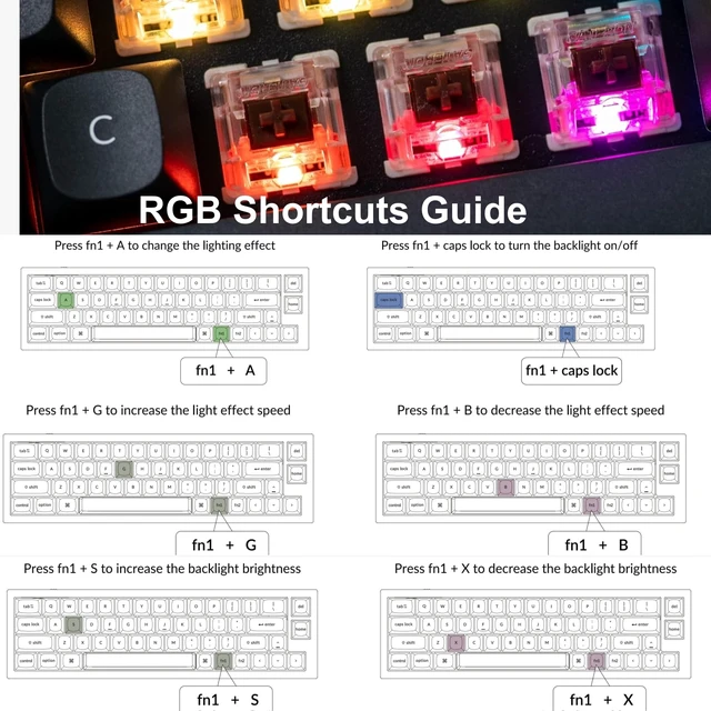 Alt view image 6 of 7 - Keychron Q9 52-Key 40% Layout Enthusiast Mechanical Keyboard (Wired) QMK/Launcher Programmable Layers for Mac/Windows, Hot-Swappable Gateron G Pro Brown Switches, Aluminum Body, RGB, Black