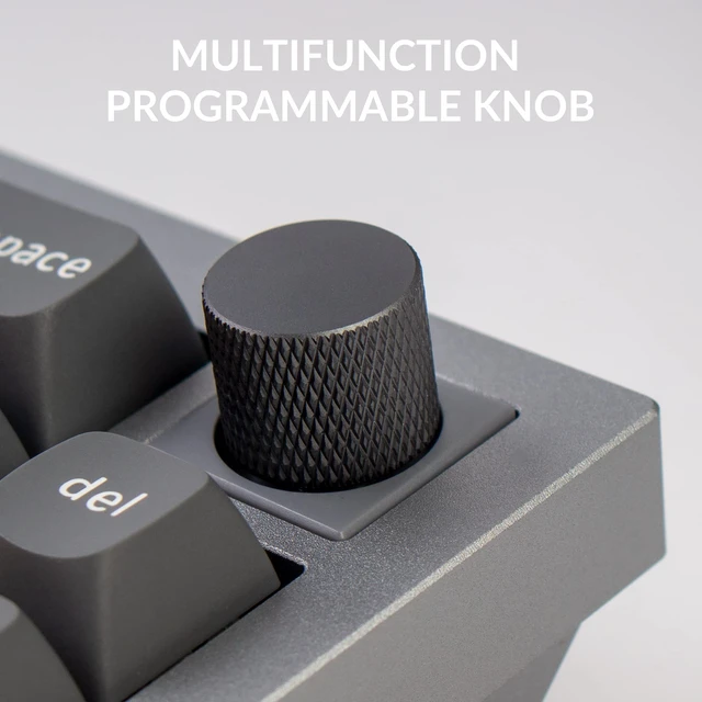 Alt view image 3 of 7 - Keychron Q2 Wired Custom Mechanical Keyboard Knob Version, 65% Layout QMK/VIA Programmable Macro with Hot-swappable Gateron G Pro Red Switch Double Gasket Compatible with Mac Windows Linux (Grey)