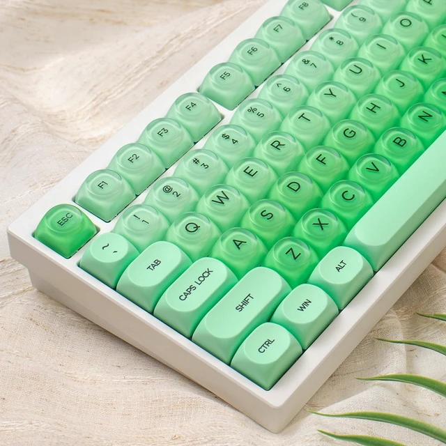 Main image of Sumgsn 132 Keys PBT Jelly Keycaps MOA Profile Green Keycaps Set | Comaptible with Wooting Keyboard 61/64/87/104/108 Cherry Mx Switches Mechanical Keyboards