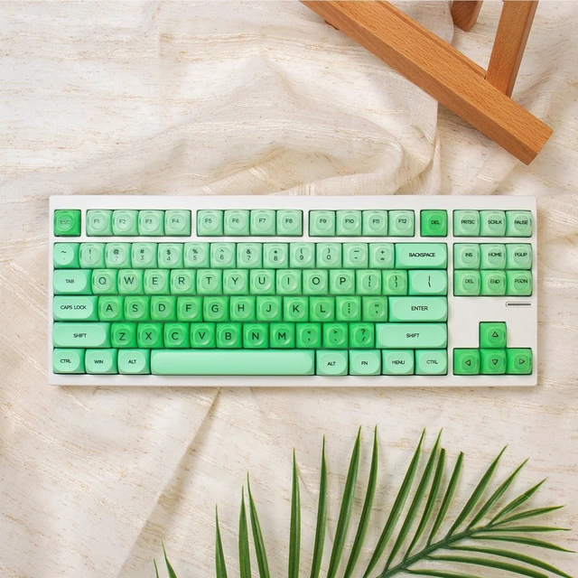 Alt view image 2 of 7 - Sumgsn 132 Keys PBT Jelly Keycaps MOA Profile Green Keycaps Set | Comaptible with Wooting Keyboard 61/64/87/104/108 Cherry Mx Switches Mechanical Keyboards
