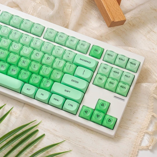 Alt view image 4 of 7 - Sumgsn 132 Keys PBT Jelly Keycaps MOA Profile Green Keycaps Set | Comaptible with Wooting Keyboard 61/64/87/104/108 Cherry Mx Switches Mechanical Keyboards