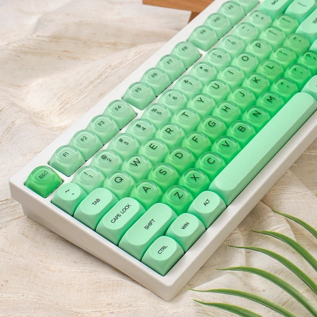 Alt view image 3 of 7 - Sumgsn 132 Keys PBT Jelly Keycaps MOA Profile Green Keycaps Set | Comaptible with Wooting Keyboard 61/64/87/104/108 Cherry Mx Switches Mechanical Keyboards