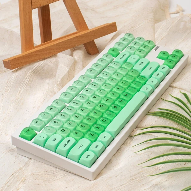 Alt view image 6 of 7 - Sumgsn 132 Keys PBT Jelly Keycaps MOA Profile Green Keycaps Set | Comaptible with Wooting Keyboard 61/64/87/104/108 Cherry Mx Switches Mechanical Keyboards