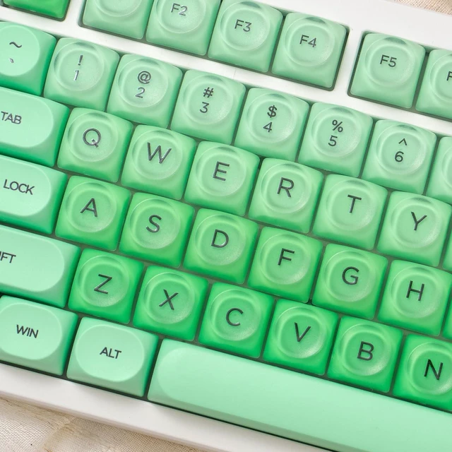 Alt view image 7 of 7 - Sumgsn 132 Keys PBT Jelly Keycaps MOA Profile Green Keycaps Set | Comaptible with Wooting Keyboard 61/64/87/104/108 Cherry Mx Switches Mechanical Keyboards