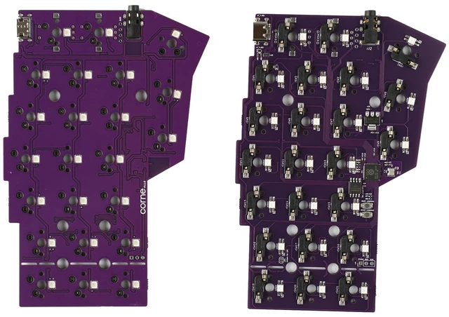 Alt view image 4 of 7 - YMDK Split Keyboard Corne V4.1 46 Keys Ergonomic Hotswappable 40% Layout 3D PLA RGB QMK Vial All Key Programmable Mini Independent Gaming Keyboard Kit