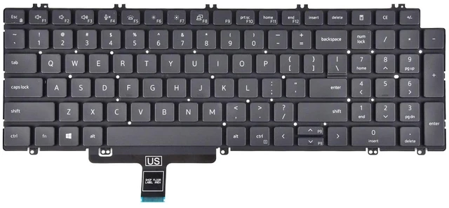 Main image of Replacement Keyboard for Dell Latitude 5520 5530 5540 5521 5531 3540, Precision 3560 3570 3580 3561 3571 3581 7670 7680 7770 7780 Laptop with Backlit US Layout P/N: N7N16 0N7N16
