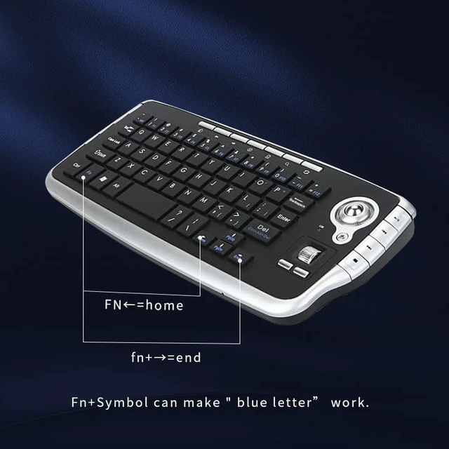 Alt view image 5 of 7 - Mini Ergonomic Keyboard Trackball Air Mouse Scroll Wheel Function 2.4G Wireless Keyboard with trackball Mouse Keyboartd Combo for Lapotp PC TV Remote Controller HTPC (Silver)