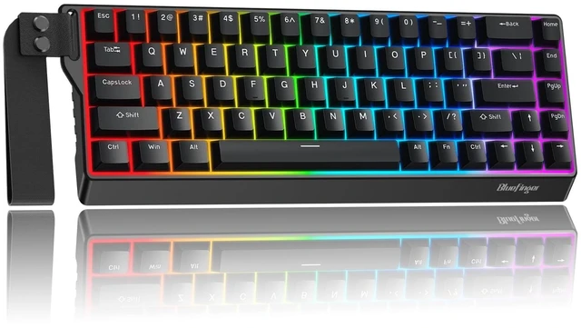 Main image of BlueFinger 60% Wireless Mechanical Gaming Keyboard, Bluetooth/2.4G/USB-C Hot Swappable RGB Backlit Keyboard with Side-Printed PBT Keycaps, for MAC Xbox PC PS5 (Black)