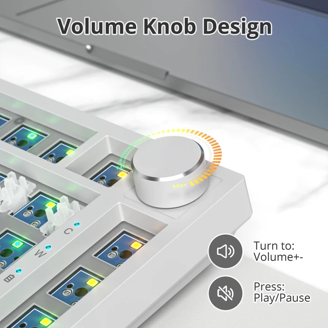 Alt view image 2 of 6 - GTSP 75% Custom Barebones Keyboard Kit Gamer Blank DIY Mechanical Gaming Keyboard PCB with Gasket Hot Swappable 3pin/5pin Switch RGB for Win/Mac (V400 White Kit)