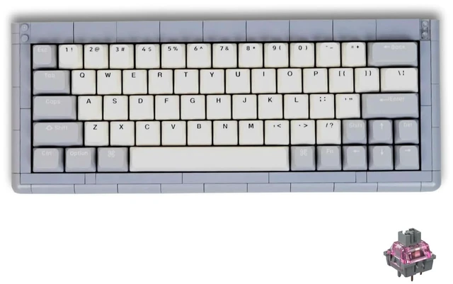 Main image of KBDcraft 01Adam 60% Mechanical Keyboard, 64-Key ANSI, Lego-Compatible Case, Gasket Mount, Hot-swappable, Wired, Linear Switch, RGB, QMK, Vial for Win/Mac, Full Kit (Grey)