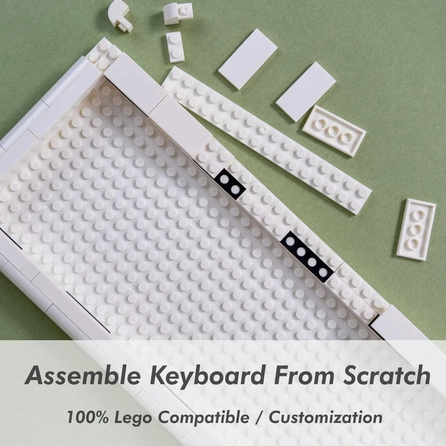 Alt view image 5 of 7 - KBDcraft 01Adam 60% Mechanical Keyboard, 64-Key ANSI, Lego-Compatible Case, Gasket Mount, Hot-swappable, Wired, Linear Switch, RGB, QMK, Vial for Win/Mac, Full Kit (Grey)