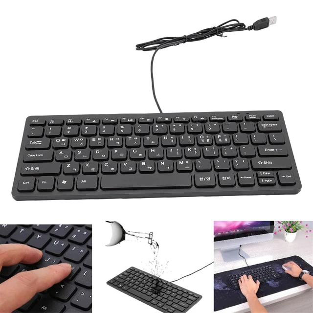 Alt view image 6 of 7 - Denash Wired Korean Keyboard, 78 Keys Spill Proof Slim Hangul Layout Keyboard, USB Plug and Play Lightweight Keypad for Computer Laptop PC