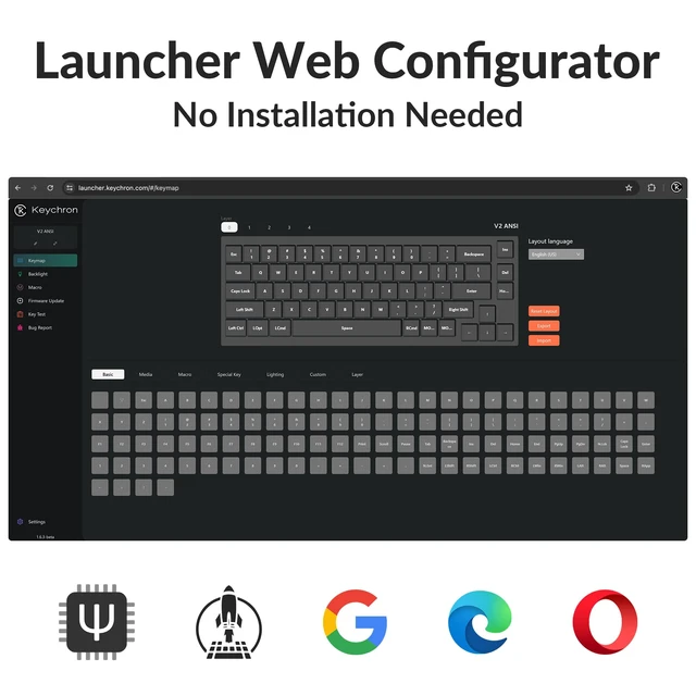 Alt view image 3 of 7 - Keychron V2 Wired Custom Mechanical Keyboard, 65% Layout QMK/VIA Programmable Macro with Hot-swappable K Pro Brown Switch Compatible with Mac Windows Linux (Carbon Black - Non-Transparent)